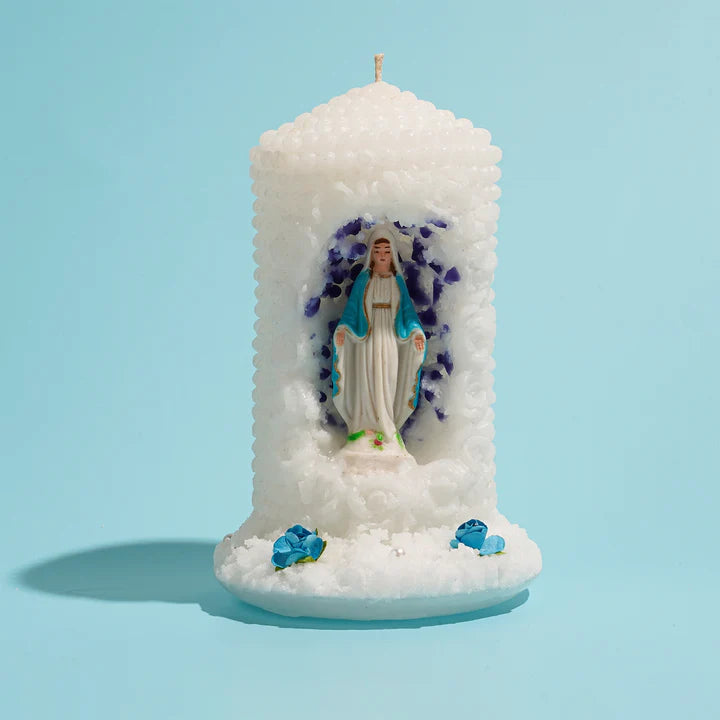 Blessed virgin mary devotional candle