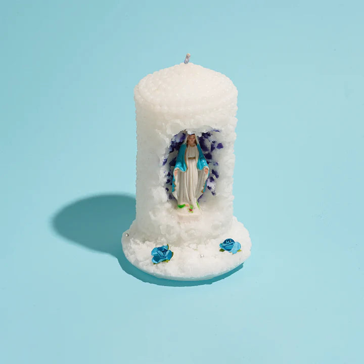 Blessed virgin mary devotional candle