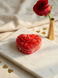 Red rose heart scented candle